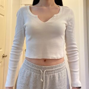 TOPSHOP cropped white tee
